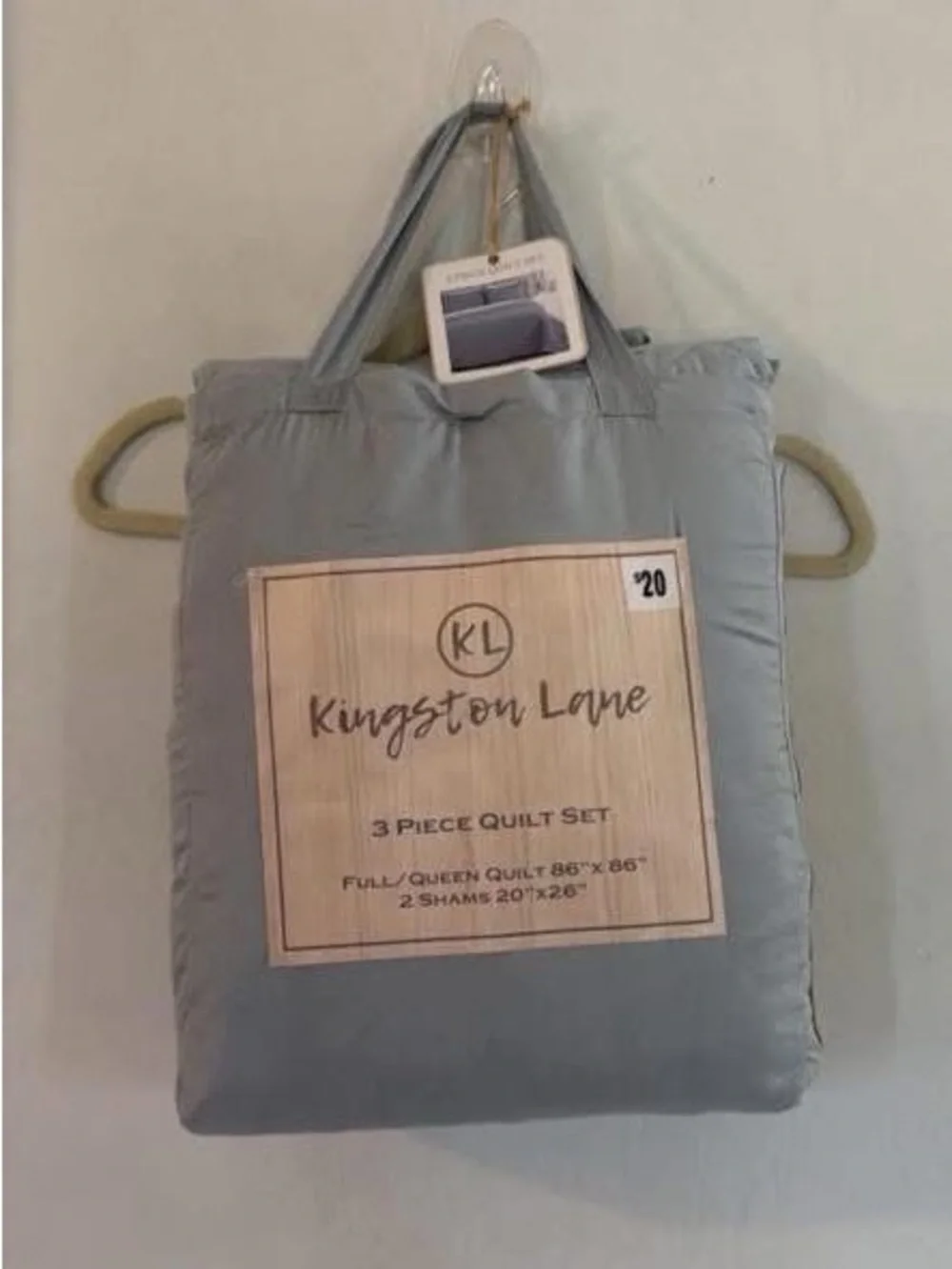 Kingston Light Gray 3-Piece Quilt Set - Full/Queen